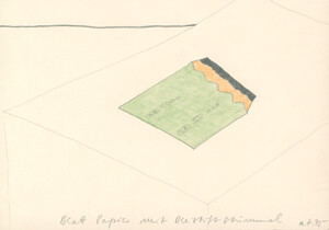 Blatt Papier mit Bleistiftstummel