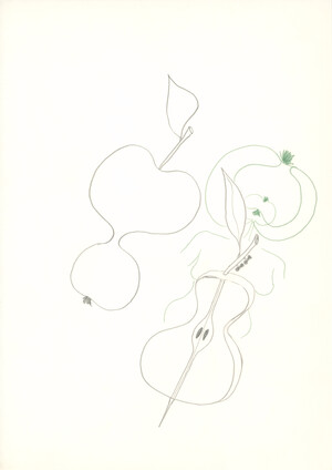 o. T. (zwei Apfelcellos)