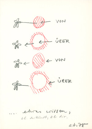 von über von über … etwas wissen, z. B. der Kunst, z. B. dir