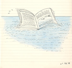 o. T. (im Wasser schwimmendes Buch)