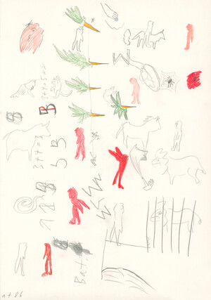 o. T. (Tiere Zahlen Karotten)