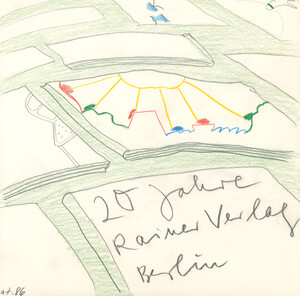 20 Jahre Rainer Verlag Berlin: Bücherfelder (Plakatentwurf)