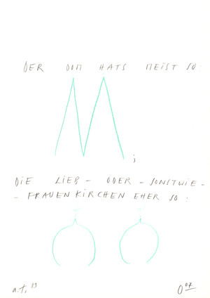 der dom hats weist so: .., die lieb- oder sonstwie-frauenkirchen eher so (24: 07 Uhr, 12.6.89)