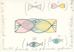 2 sich selbst (a) und einander (b) fressende und einander gefressen habende (a) Fische