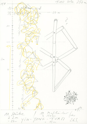 yin - yang - turm ((konstruktionszeichnung)) (26.3.92)