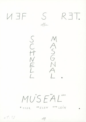 Museal … (für: Dramolett)