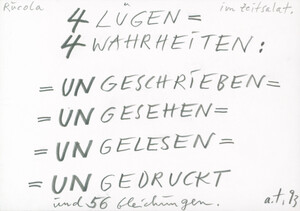 4 Lügen = 4 Wahrheiten (Rucola im Zeitsalat)