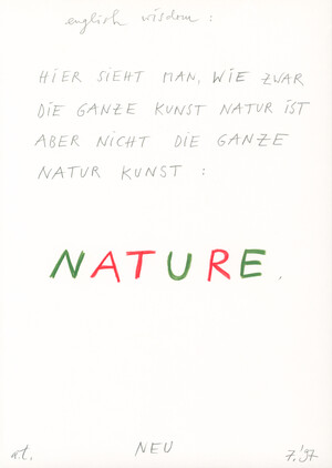 NEU english wisdom: Hier sieht man, wie zwar die ganze Kunst Natur ist….